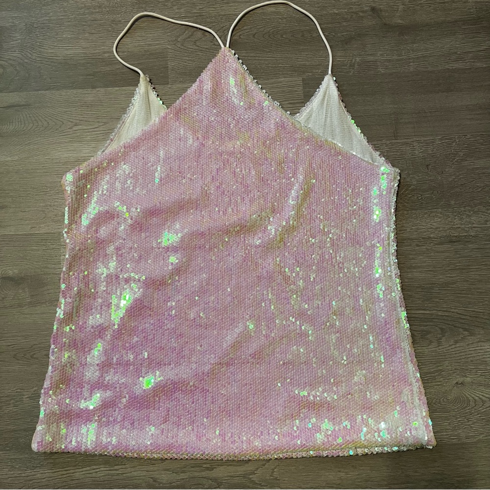 Multicolor Sequin Racerback Tank Top L - Picture 10 of 12